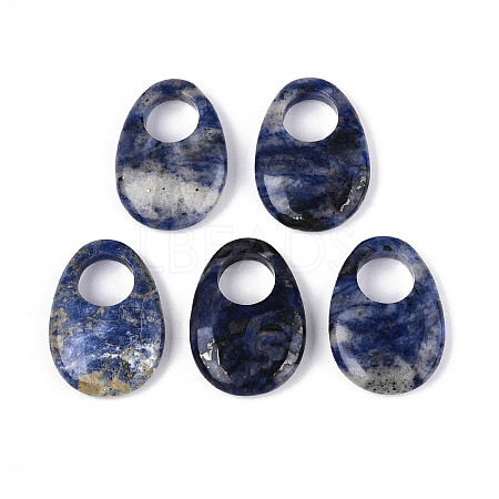 Natural Sodalite Large Hole Pendants G-N348-06B-10-1
