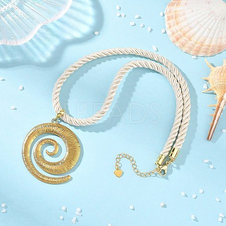 304 Stainless Steel Vortex Pendant Twisted Nylon Cord Necklaces for Women NJEW-JN06453-1