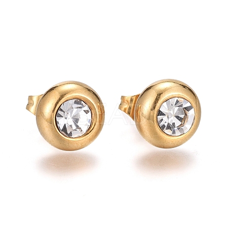 Ion Plating(IP) 304 Stainless Steel Stud Earrings EJEW-L251-A01-G-1