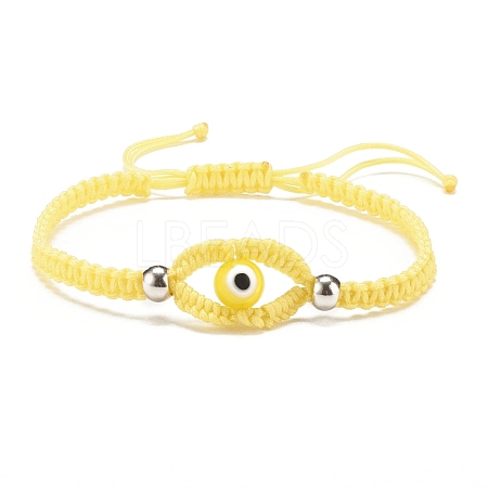 Lampwork Evil Eye Braided Bead Bracelet BJEW-JB07857-02-1
