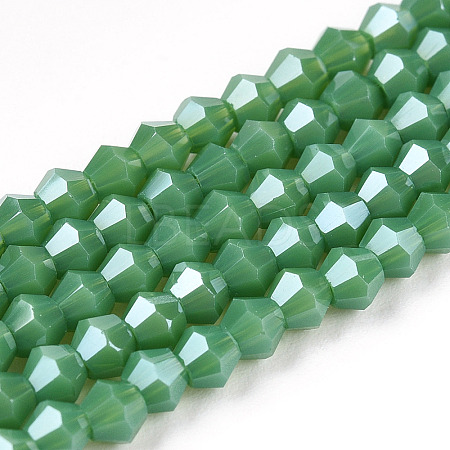 Opaque Solid Color Electroplate Glass Beads Strands EGLA-A039-P2mm-A08-1