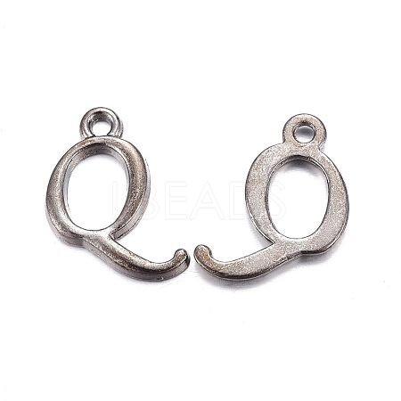 Gunmetal Plated Alloy Letter Pendants LS-PALLOY-J718-01B-Q-1