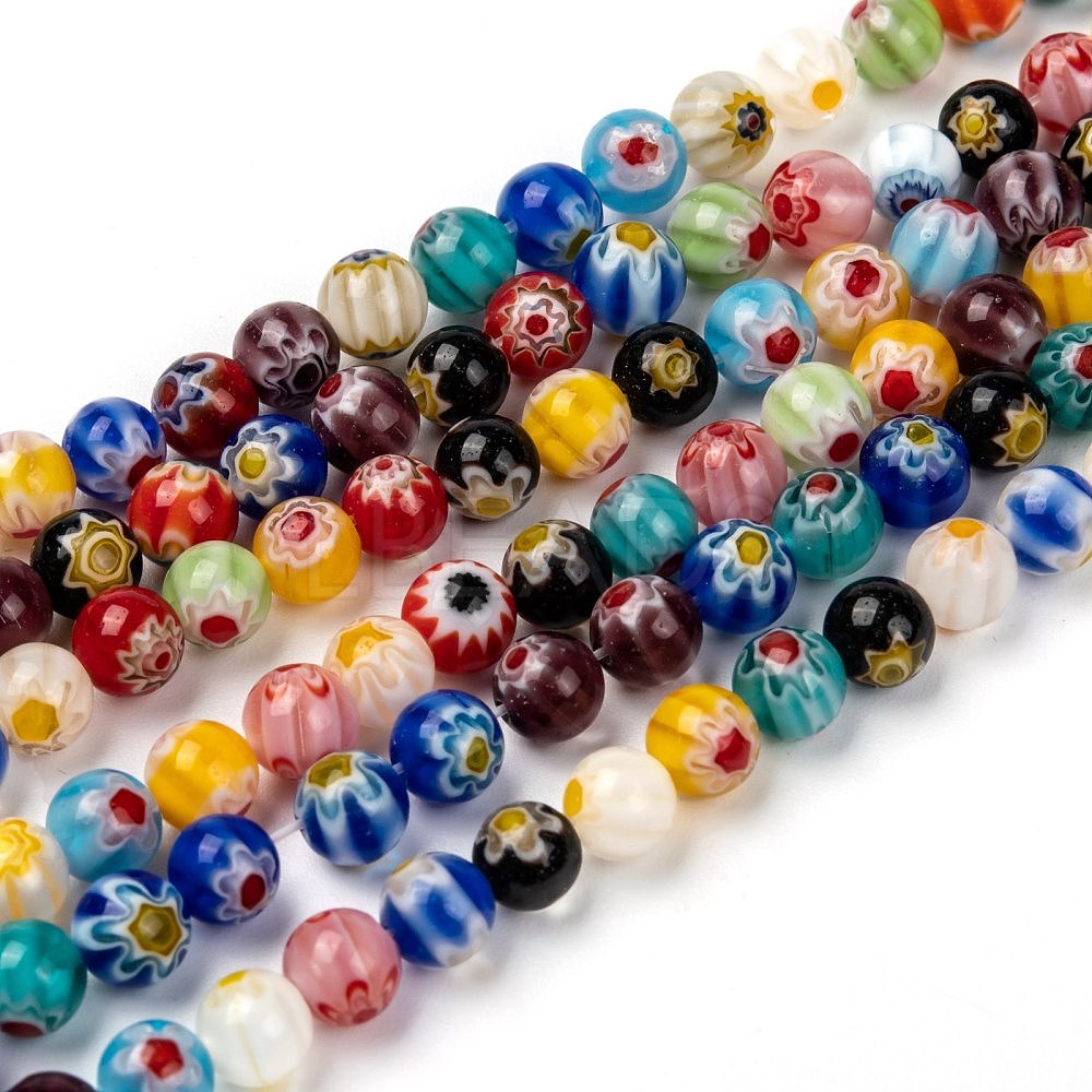 Handmade Millefiori Glass Beads Strands - Lbeads.com