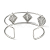 Non-Tarnish 304 Stainless Steel Wide Textured Open Cuff Bangles BJEW-Q348-05P-09-3