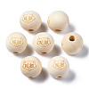 Unfinished Natural Wood European Beads WOOD-S045-147-1