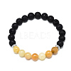 Natural Topaz Jade Beads Stretch Bracelets BJEW-R309-02-A04-1