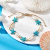 Natural Shell & Synthetic Turquoise Braided Bead Bracelets AJEW-AN00562-04-2