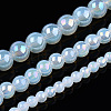 Electroplate Transparent Glass Beads Strands GLAA-T032-T8mm-AB14-4