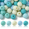 70Pcs Rubberized Style Acrylic Beads MACR-FS0001-71A-2