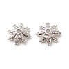 Brass Micro Pave Clear Cubic Zirconia Bead Caps KK-G420-31P-1
