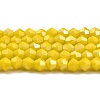 Opaque Solid Color Electroplate Glass Beads Strands EGLA-A039-P4mm-B05-1