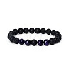 8MM Round Dyed Natural Tiger Eye and Lava Rock Yoga Beaded Stretch Bracelets ZG6546-5-1