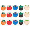 15Pcs 5 Styles Fruit Enamel Pins JEWB-FH0002-90-1