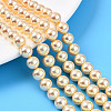 UV Plating Pearlized Glass Pearl Beads Strands GLAA-F128-01B-T6-1