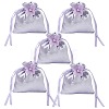 Satin Cloth Drawstring Pouches with Flower ST-CJ0048-001D-8