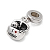 304 Stainless Steel Red Enamel European Dangle Charms STAS-D153-23ASP-2