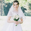 Polyester Long Mesh Tulle Bridal Veils OHAR-WH0001-15-5