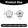 72Pcs 2 Colors Stainless Steel Ear Nuts STAS-HS0001-66-2