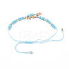 Adjustable Nylon Thread Braided Bead Bracelets BJEW-JB05156-01-4