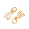 Brass Pave Cubic Zirconia Charms KK-K340-51G-09-2