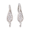 Rack Plating Brass Cubic Zirconia Earring Hooks KK-S374-05P-02-1
