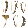 6Pcs 6 Styles Alloy Brooches for Clothes Backpack JEWB-HS0001-02-1