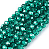 Transparent Electroplate Glass Beads Strands X1-EGLA-Q131-01A-02-1
