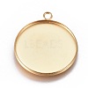 Ion Plating(IP) 304 Stainless Steel Pendant Cabochon Settings X-STAS-G127-13-25mm-G-1