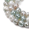 Electroplated Natural Agate Beads Strands G-B191-A07-8mm-14-3