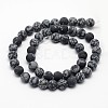Natural Snowflake Obsidian Beads Strands G-D674-8mm-2