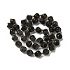Natural Black Onyx(Dyed & Heated) Beads Strands G-K387-A03-02-4