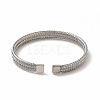 Non-Tarnish 304 Stainless Steel Mesh Chains Shape Open Cuff Bangle for Women LS-BJEW-C033-01P-3