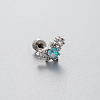 316L Surgical Stainless Steel Pave Light Sky Blue AB Color Cubic Zirconia Cartilage Earrings FS-WG97410-06-1
