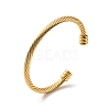 Ion Plating(IP) 304 Stainless Steel Twist Rope Open Cuff Bangle BJEW-P283-10A-G-3