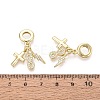 Brass Micro Pave Clear Cubic Zirconia European Dangle Charms KK-N287-33C-G-3
