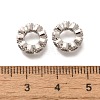 Rack Plating Brass Micro Pave Claer Cubic Zirconia European Beads KK-H508-15A-2