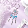 Woven Net/Web with Feather Alloy Gemstone Keychain KEYC-JKC01180-01-2