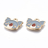 Light Gold Plated Alloy Enamel Charms X-ENAM-T009-79A-RS-3