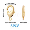 8Pcs Brass Lobster Claw Clasps KK-TA0002-70-3