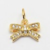 CZ Brass Micro Pave Cubic Zirconia Bowknot Bow Charms ZIRC-L018-14-2