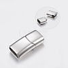 Smooth Surface 304 Stainless Steel Magnetic Clasps with Glue-in Ends X-STAS-N002-38-2