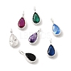 925 Sterling Silver Micro Pave Cubic Zirconia Teardrop Charms STER-K188-06S-1