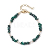 Natural Malachite Chip Beaded Bracelets for Women X-BJEW-JB11742-10-2