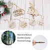 Gorgecraft 2 Sets 2 Style Christmas Theme Wood Pendants Decoration HJEW-GF0001-39A-6