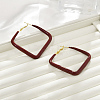 Brass Rhombus Hoop Earrings EJEW-A121-12E-G-1