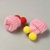 Woolen Crochet Mini Hat with Double Pom Pom Ball DIY-WH0032-56K-2