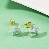 Brass Enamel Stud Earrings EJEW-R032-07G-01-2