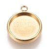 Ion Plating(IP) 304 Stainless Steel Pendant Cabochon Settings X-STAS-K202-03E-G-1