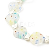 Handmade Millefiori Lampwork & Alloy Heart Beaded Stretch Bracelet BJEW-JB08042-04-4