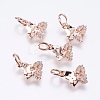 Brass Micro Pave Cubic Zirconia Charms X-RB-I077-08RG-RS-1